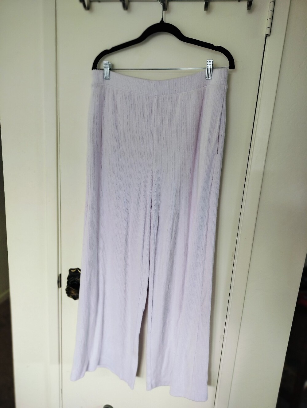 Haven Well Within Textured Cable Rib Knit Wide Leg Loungewear Pants Large